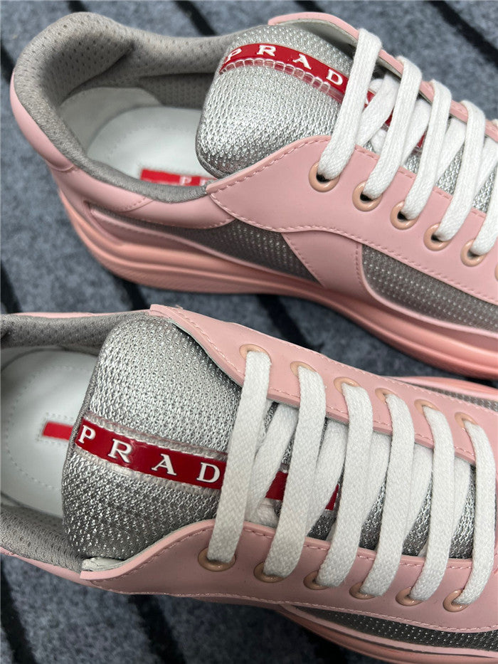 PRADA America's Cup Soft Rubber Silver Sneakers - Pink Unisex Streetwear Limited Edition