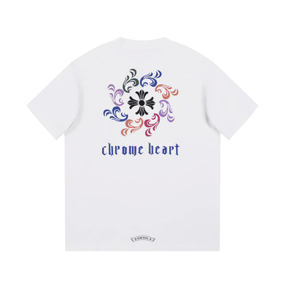 CHROME Hearts Logo Collar T-shirt - White Unisex Streetwear Limited Edition