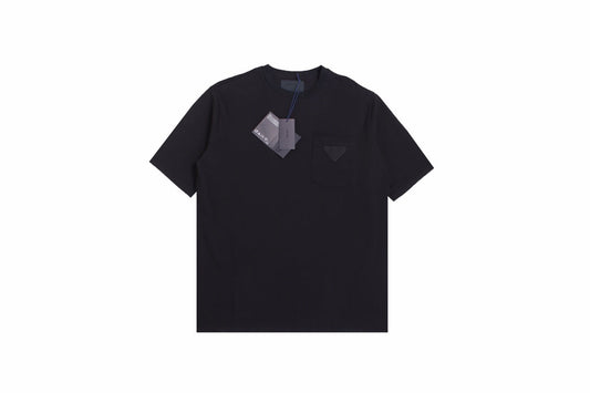 Prada Logo Pocket T-shirt (black) Unisex Streetwear Limited Edition - <span>Classic black t-shirt featuring a subtle Prada logo on the chest pocket. Made from high-quality