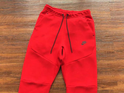 NIKE Tech Fleece Pants - University - Red Unisex Streetwear Limited Edition