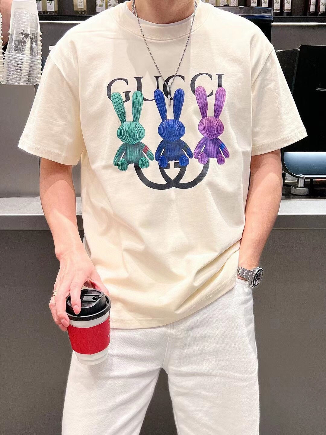 Camiseta Gucci Bunny Trio (Blanca)