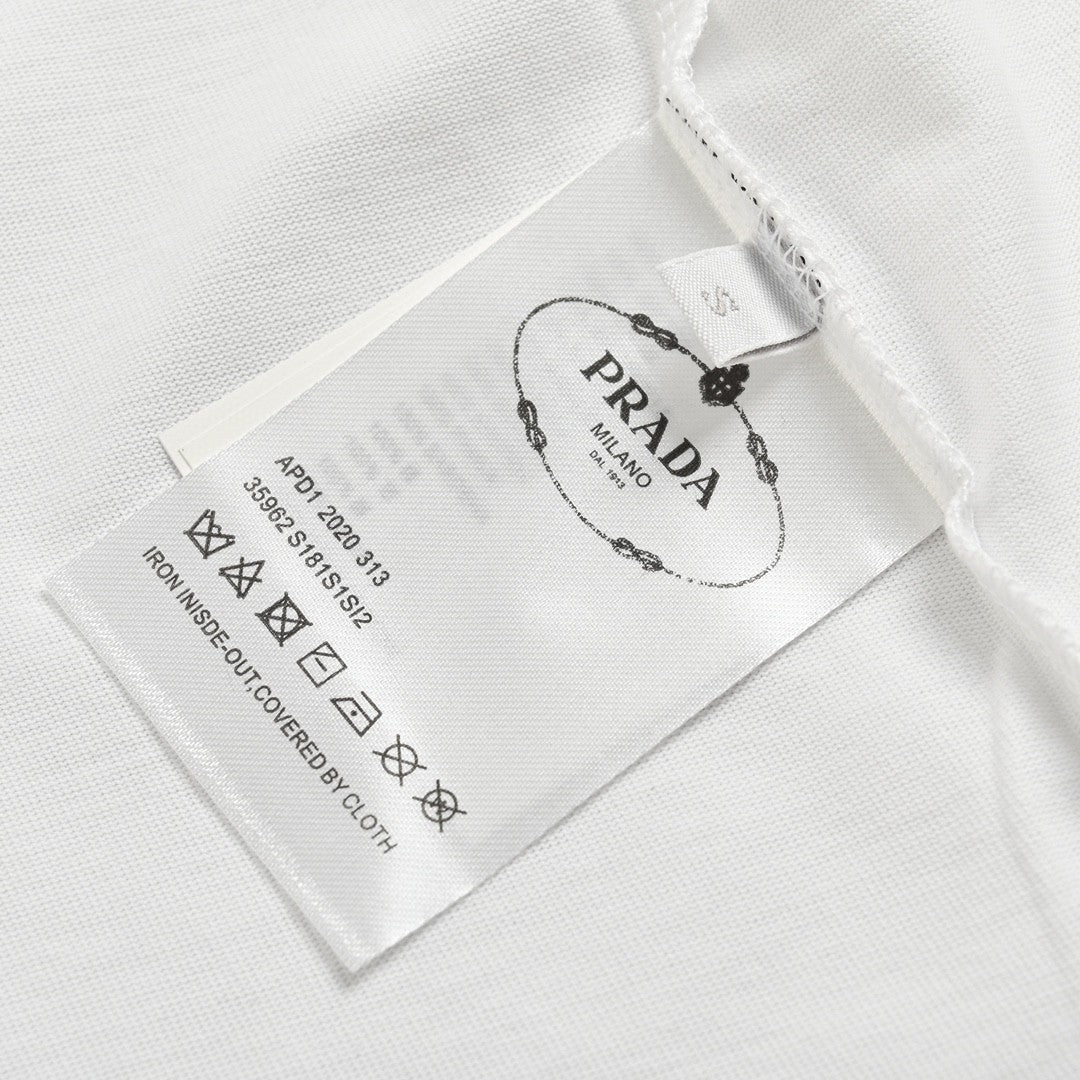 Prada Graphic Logo T-Shirt - close up - replica sneakers