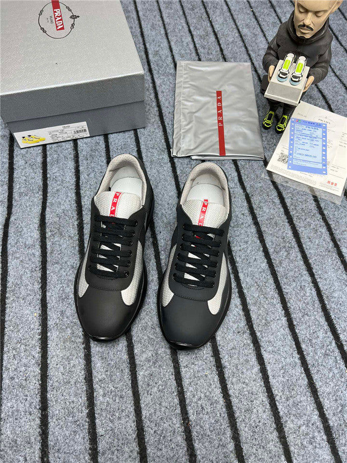 PRADA America's Cup Soft Rubber Silver Sneakers - Black Unisex Streetwear Limited Edition