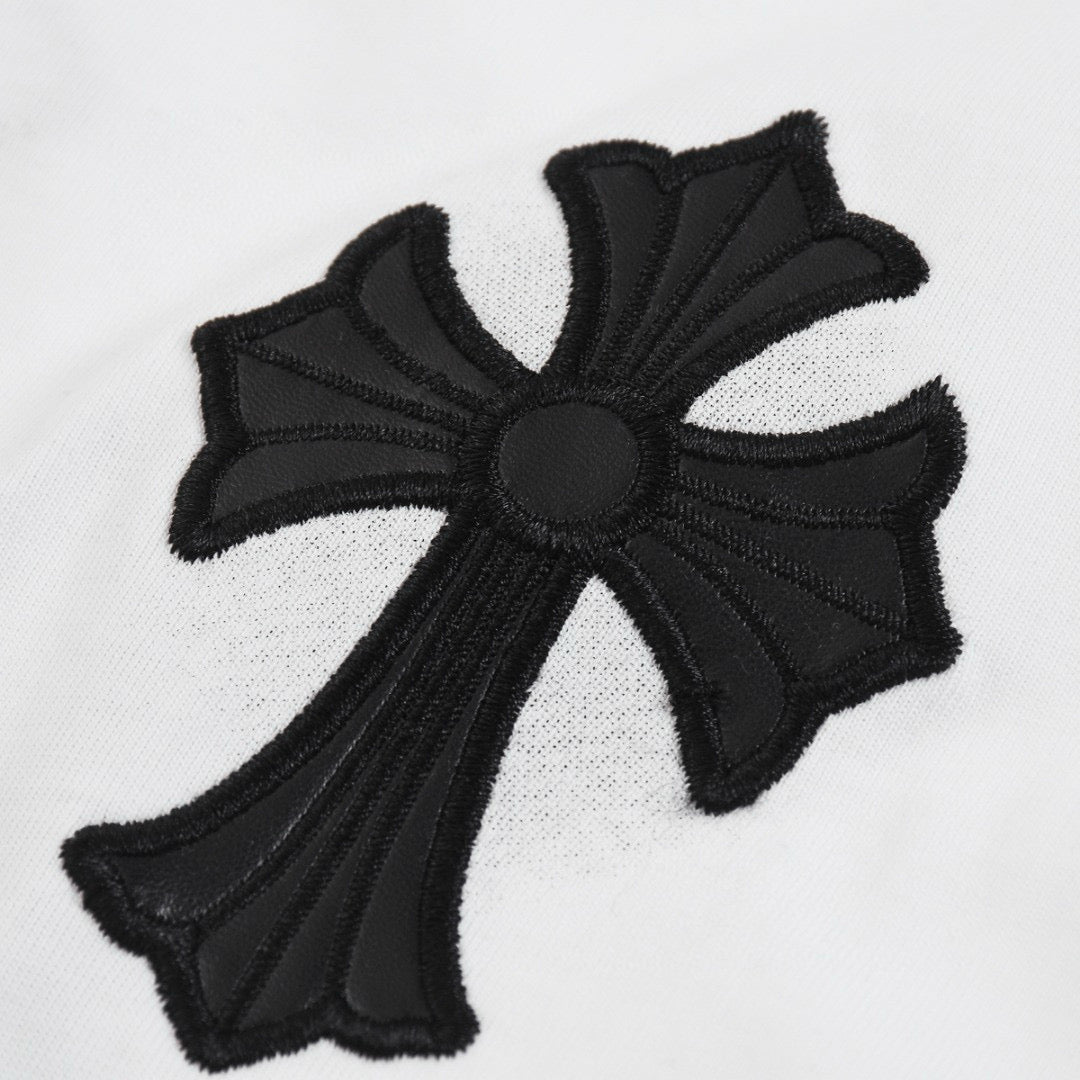 CHROME Hearts Cross T-shirt White - Black Unisex Streetwear Limited Edition