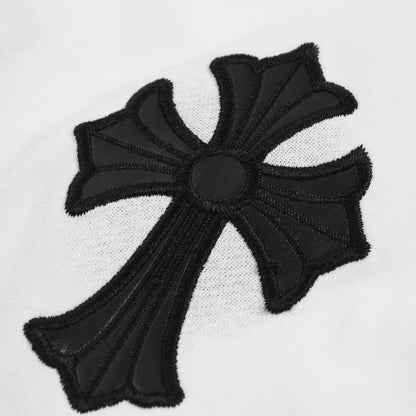 CHROME Hearts Cross T-shirt White - Black Unisex Streetwear Limited Edition