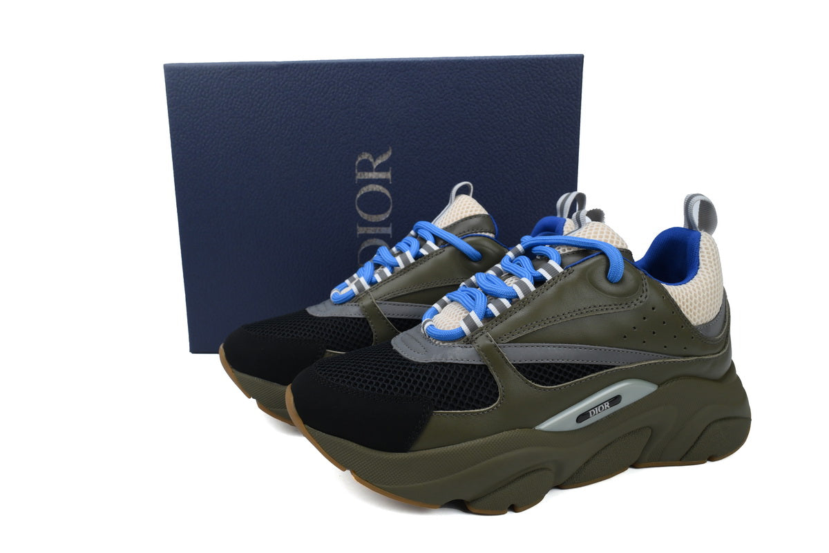 DIOR B22 Olive Sneakers - Blue Unisex Streetwear Limited Edition