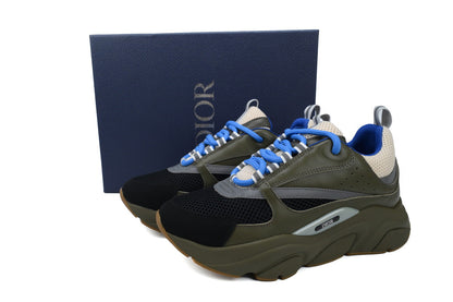 DIOR B22 Olive Sneakers - Blue Unisex Streetwear Limited Edition