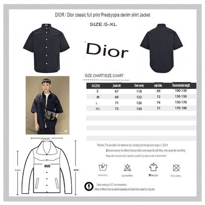 Chemise noire à manches courtes Dior