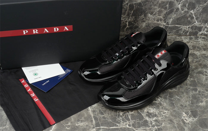 PRADA America's Cup Sneakers - Black Unisex Streetwear Limited Edition