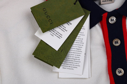 Polo Gucci con cuello Web (Blanco)