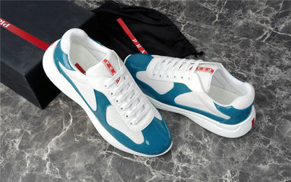 PRADA America's Cup Blue Sneakers - White Unisex Streetwear Limited Edition