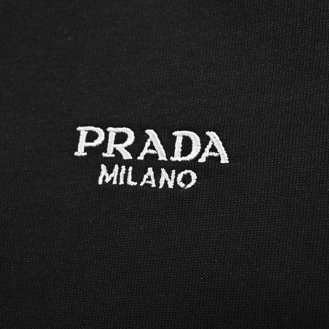 PRADA MILANO T-SHIRT BLACK - detail - replica sneakers