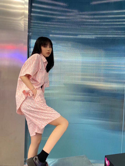 Camisa Dior Monogram (Rosa/Blanco)