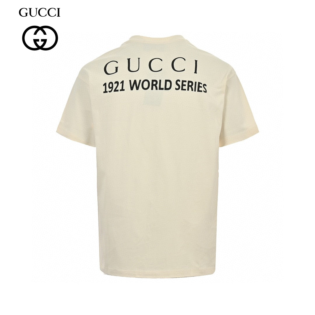 Gucci 1921 World Series T-shirt - White Unisex Streetwear Limited Edition - This Gucci 1921 World Series T-Shirt features a unique design inspired by vintage baseball tickets.