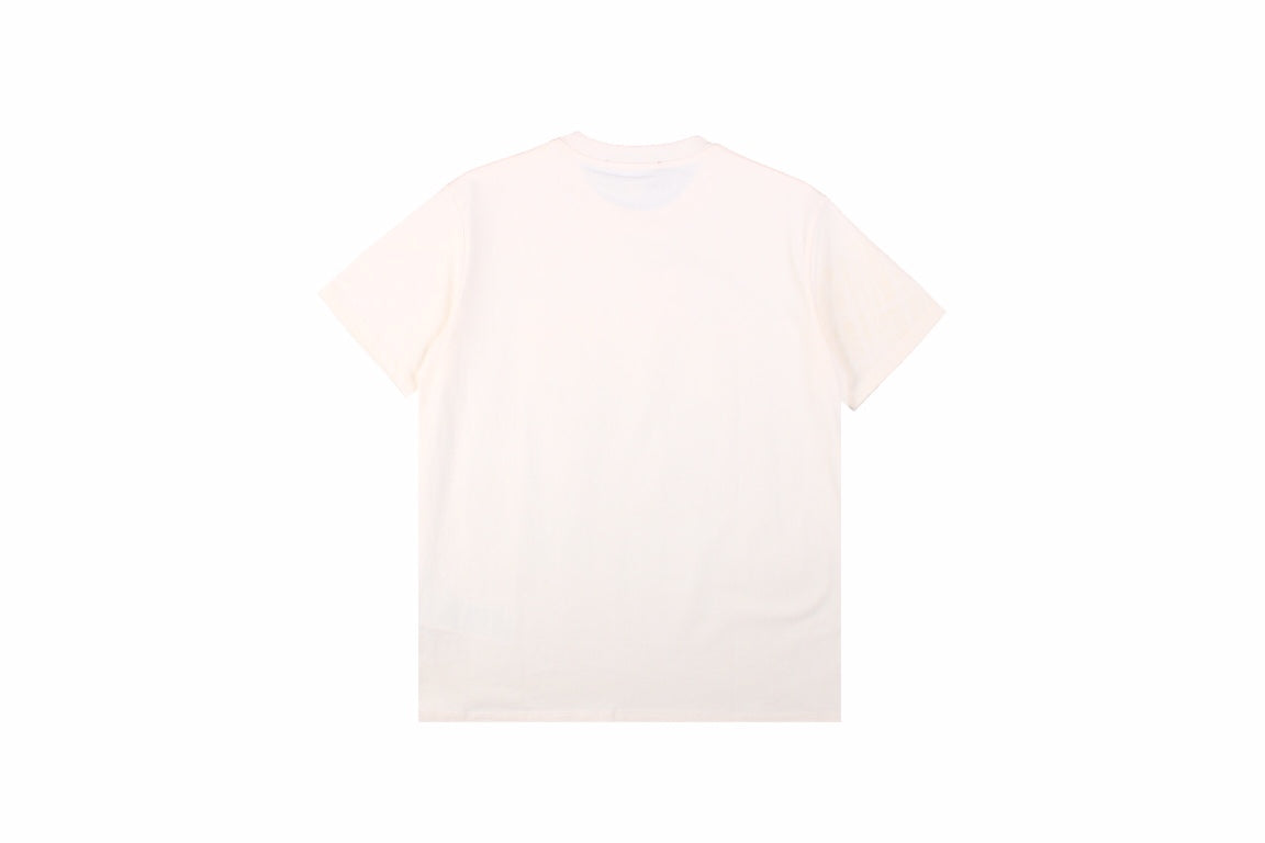 Gucci Lightning Bolt Logo T-shirt In - Cream Unisex Streetwear Limited Edition - This cream Gucci t-shirt captures attention with its playful design, featuring the Gucci logo outlined