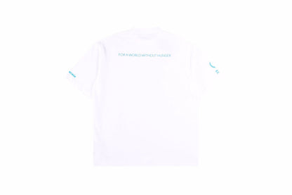 Balenciaga World Food Programme T-shirt - White Unisex Streetwear Limited Edition - This white Balenciaga t-shirt features the World Food Programme (WFP) logo, symbolizing the brand's support