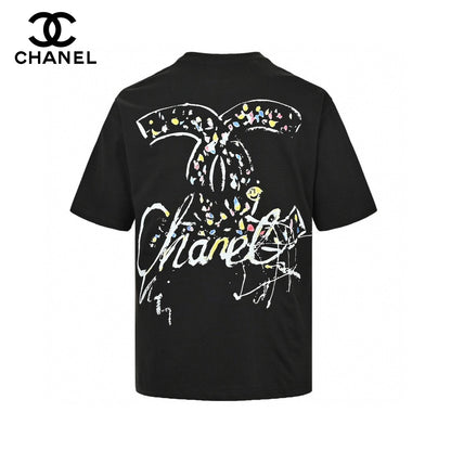Chanel Signature Logo T-shirt - Black Unisex Streetwear Limited Edition - This Chanel t-shirt features a small, elegant signature logo on the chest, adding a touch