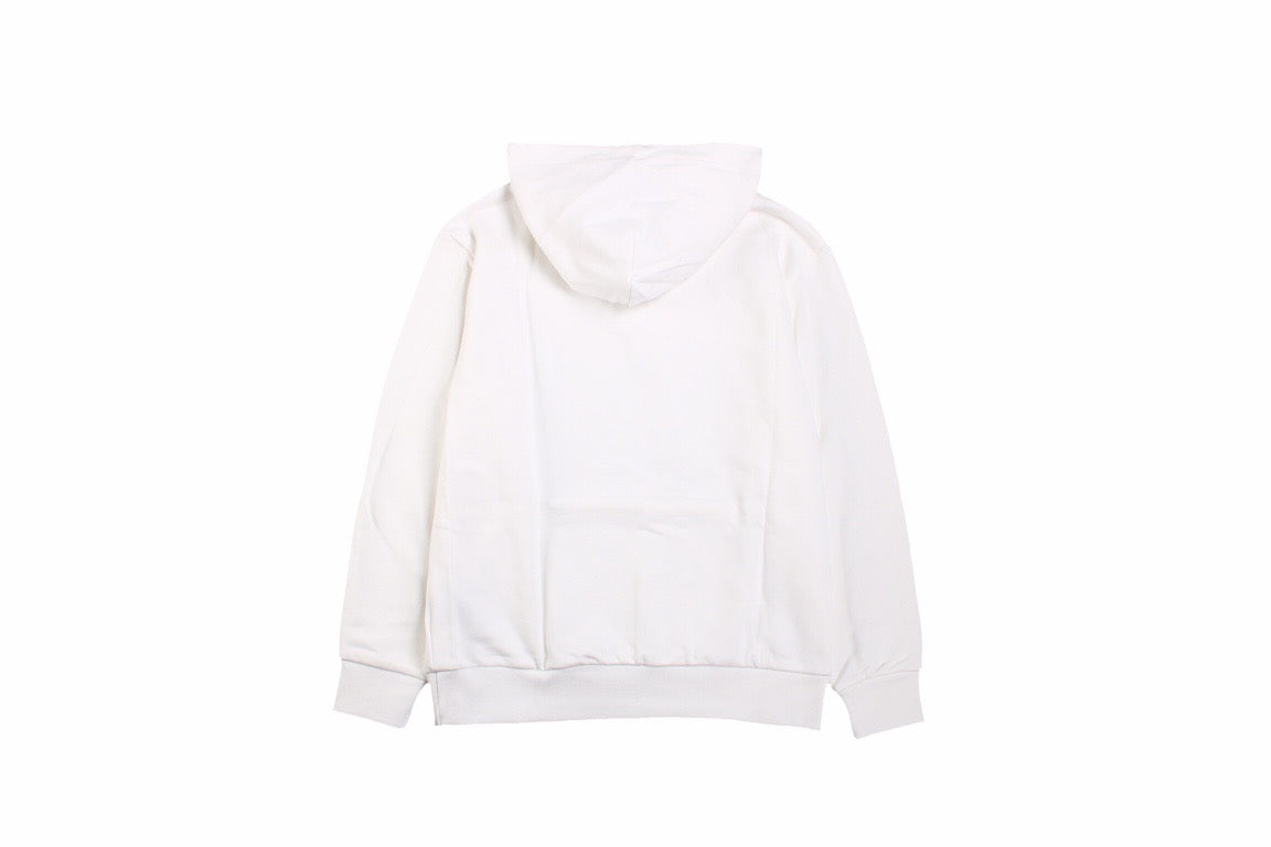 Dior Brushstroke Hoodie - White Unisex Streetwear Limited Edition - This Dior hoodie in white features a bold brushstroke-style 'DIOR' logo on the front. It