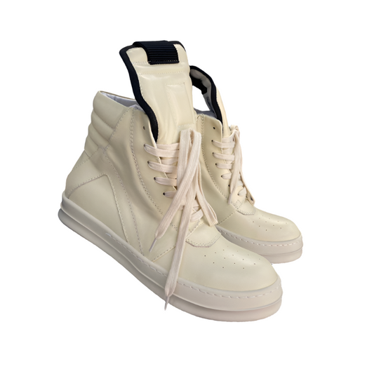 Rick Owens Geobasket Sneakers - - Cream Unisex Streetwear Limited Edition - ### Rick Owens Geobasket Sneakers - Cream Introducing the Rick Owens Geobasket Sneakers in a