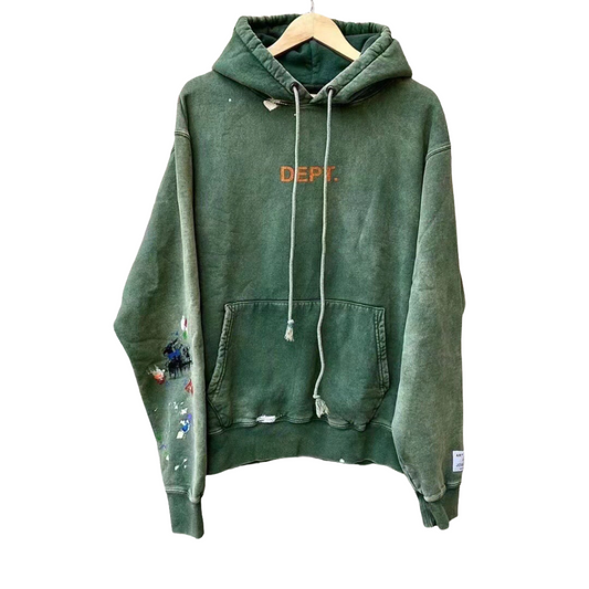 Gallery Dept. Property Of Hoodie Gd - Red Unisex Streetwear Limited Edition - ### Product Description: Gallery Dept. Green Distressed Hoodie Introducing the Gallery Dept. Green Distressed Hoodie,