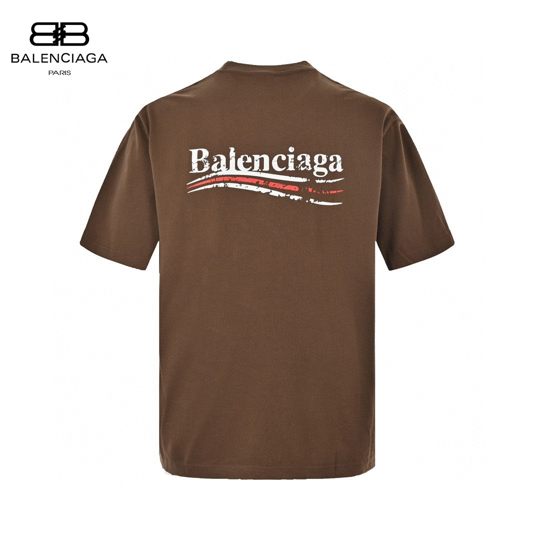 Balenciaga Political Campaign T-shirt (brown) Unisex Streetwear Limited Edition - The Balenciaga Political Campaign T-Shirt in brown offers a sophisticated twist on casual wear. Crafted