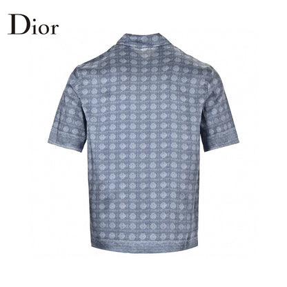 Dior Geometric Pattern Short Sleeve Shirt - Red Unisex Streetwear Limited Edition - This Dior short sleeve shirt exudes sophistication and modern elegance. Crafted from high-quality fabric, the