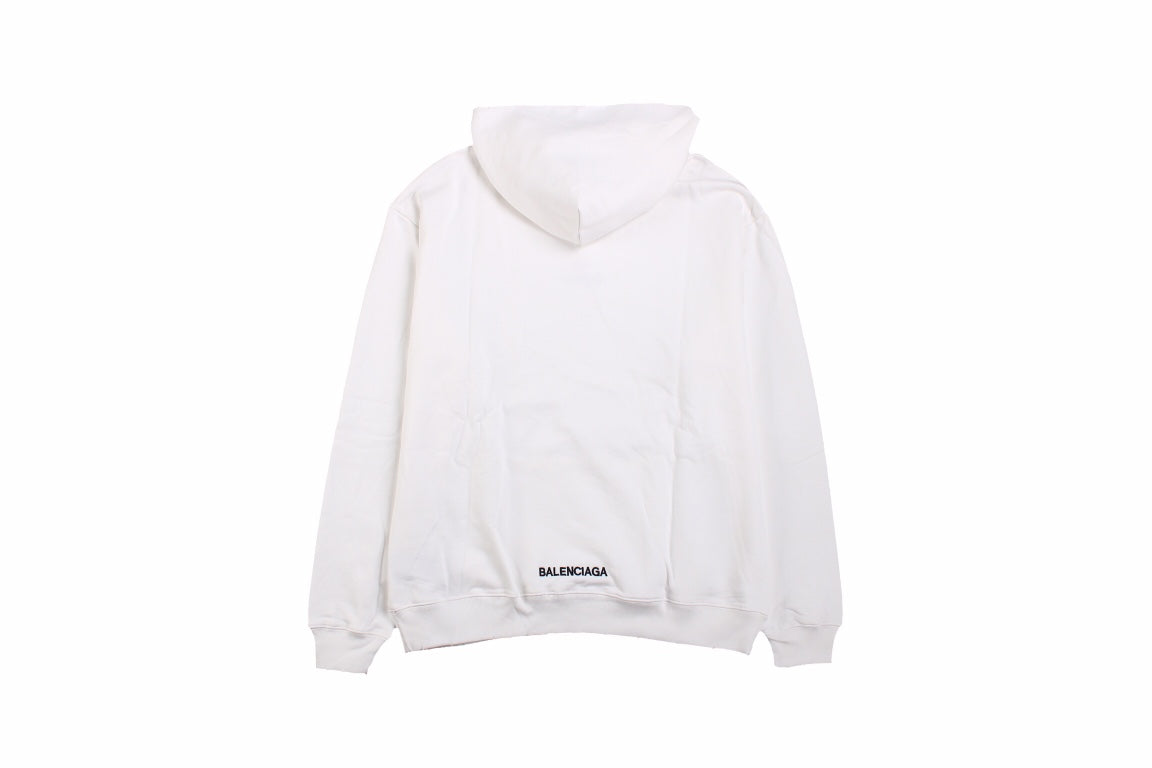 Balenciaga Be Yourself Hoodie - White Unisex Streetwear Limited Edition - This Balenciaga hoodie features a simple yet impactful 'Be Yourself' embroidery on the chest. Crafted