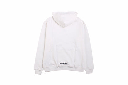 Balenciaga Be Yourself Hoodie - White Unisex Streetwear Limited Edition - This Balenciaga hoodie features a simple yet impactful 'Be Yourself' embroidery on the chest. Crafted