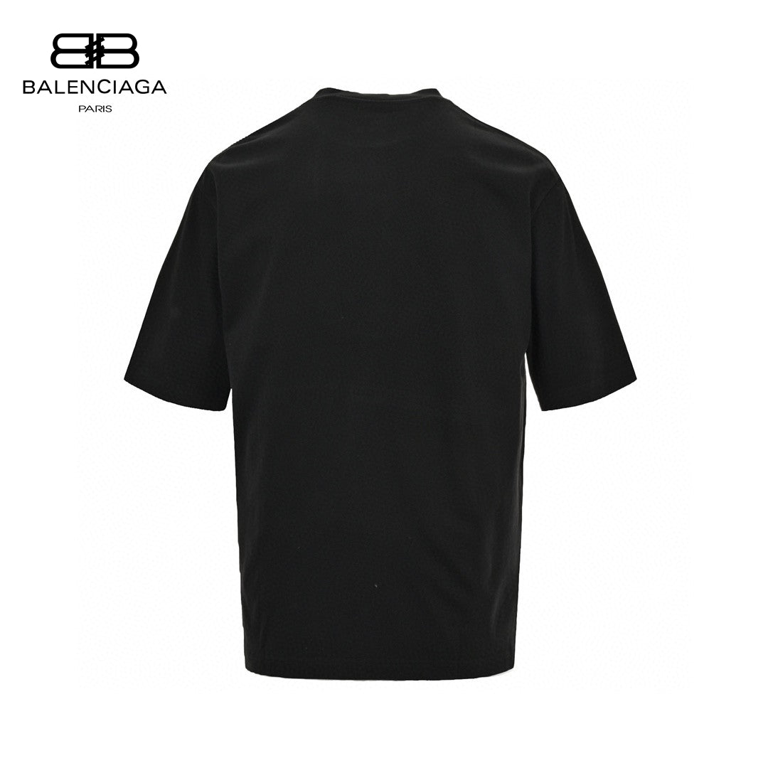 Balenciaga Neon Graphic Logo T-shirt - Black Unisex Streetwear Limited Edition - This Balenciaga Neon Graphic Logo T-Shirt features an eye-catching neon Balenciaga logo on the front.