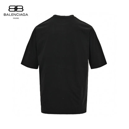 Balenciaga Neon Graphic Logo T-shirt - Black Unisex Streetwear Limited Edition - This Balenciaga Neon Graphic Logo T-Shirt features an eye-catching neon Balenciaga logo on the front.