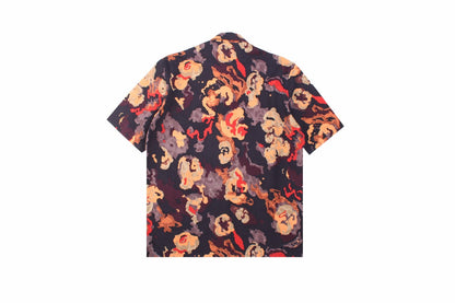 Dior Abstract Floral Print Shirt Unisex Streetwear Limited Edition - This striking Dior shirt features a bold abstract floral print, blending deep and vibrant tones