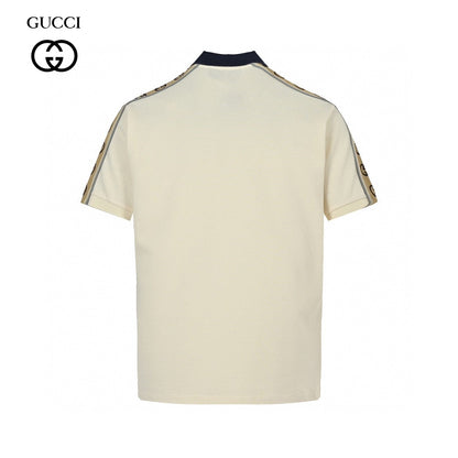 Gucci Polo Shirt With Logo Tape - White Unisex Streetwear Limited Edition - This Gucci Polo Shirt in a creamy white color features signature logo tape detailing along