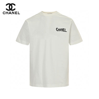 Chanel Splash Logo T-shirt - Pink Unisex Streetwear Limited Edition - This Chanel t-shirt features a large pink logo with a splash paint effect, complemented by