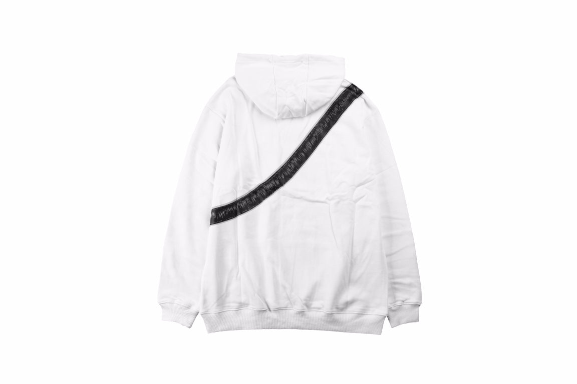 Dior Hoodie With Bag Design - White Unisex Streetwear Limited Edition - This Dior hoodie features a unique graphic of a bag slung across the front, adding