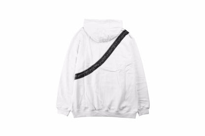 Dior Hoodie With Bag Design - White Unisex Streetwear Limited Edition - This Dior hoodie features a unique graphic of a bag slung across the front, adding
