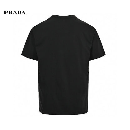 Prada Graphic Logo T-shirt (black) Unisex Streetwear Limited Edition - This black Prada T-shirt features a striking graphic logo print on the front, capturing the
