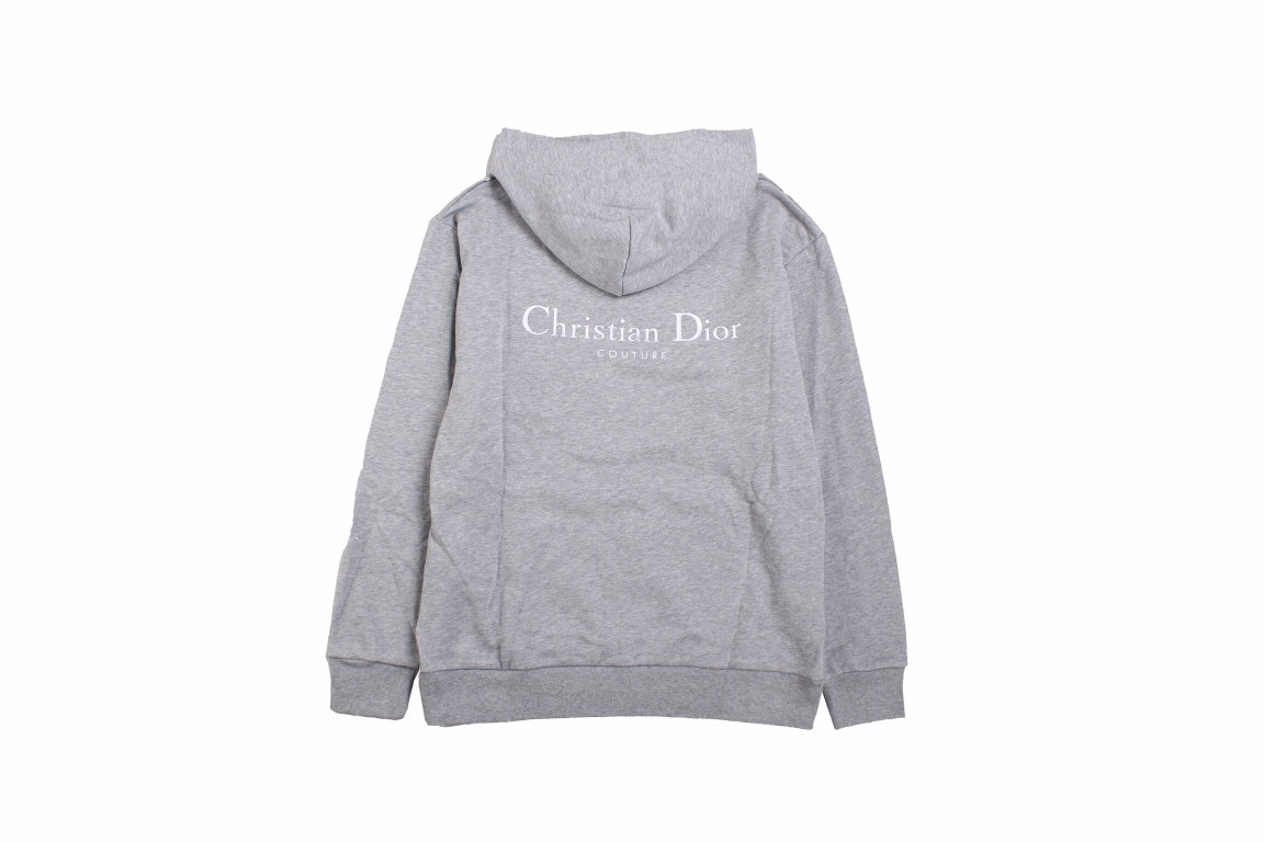 Dior Hoodie - Gray Unisex Streetwear Limited Edition - This Dior hoodie features a classic gray design with a subtle 'Christian Dior' logo on