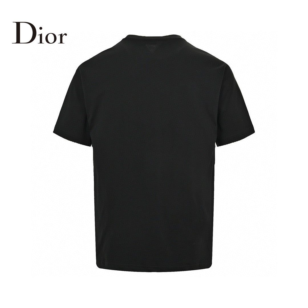 Dior Embroidered Cd Logo T-shirt (black) Unisex Streetwear Limited Edition - The Dior Embroidered CD Logo T-Shirt in black exudes an air of sophistication and understated