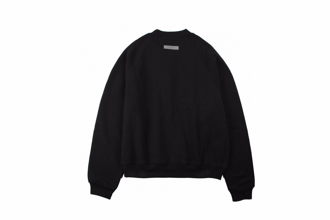 Essentials Sweatshirt - Black Unisex Streetwear Limited Edition - Black sweatshirt with white '1977' print on the chest. Classic crewneck design. Comfortable and perfect
