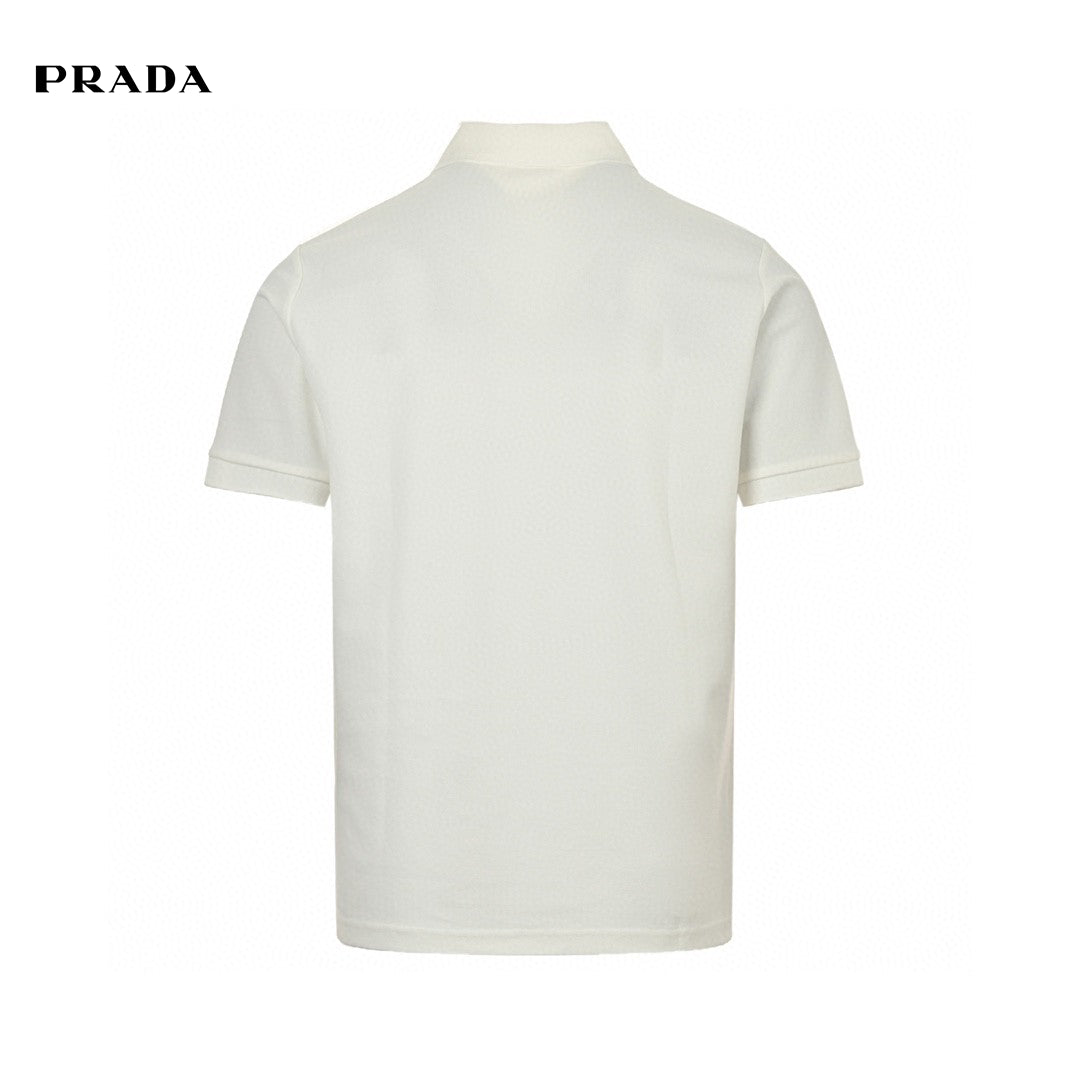 Prada Classic Polo Shirt - White Unisex Streetwear Limited Edition - This Prada polo shirt features a timeless design in a sleek white color. With a