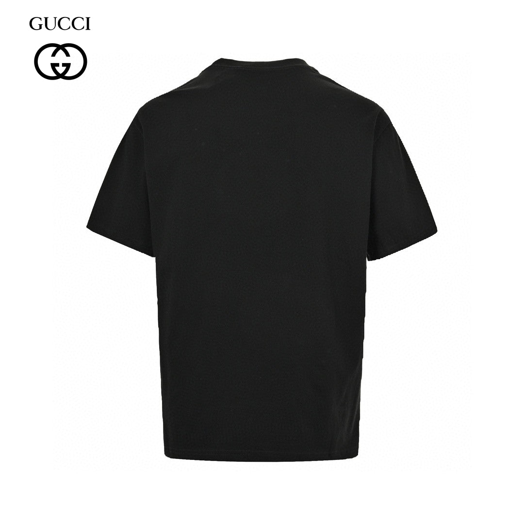 Gucci Embellished T-shirt - Black Unisex Streetwear Limited Edition - This Gucci t-shirt features a stylish design with the Gucci logo and small white dot
