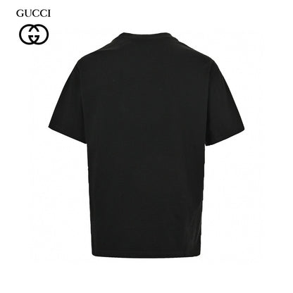 Gucci Embellished T-shirt - Black Unisex Streetwear Limited Edition - This Gucci t-shirt features a stylish design with the Gucci logo and small white dot