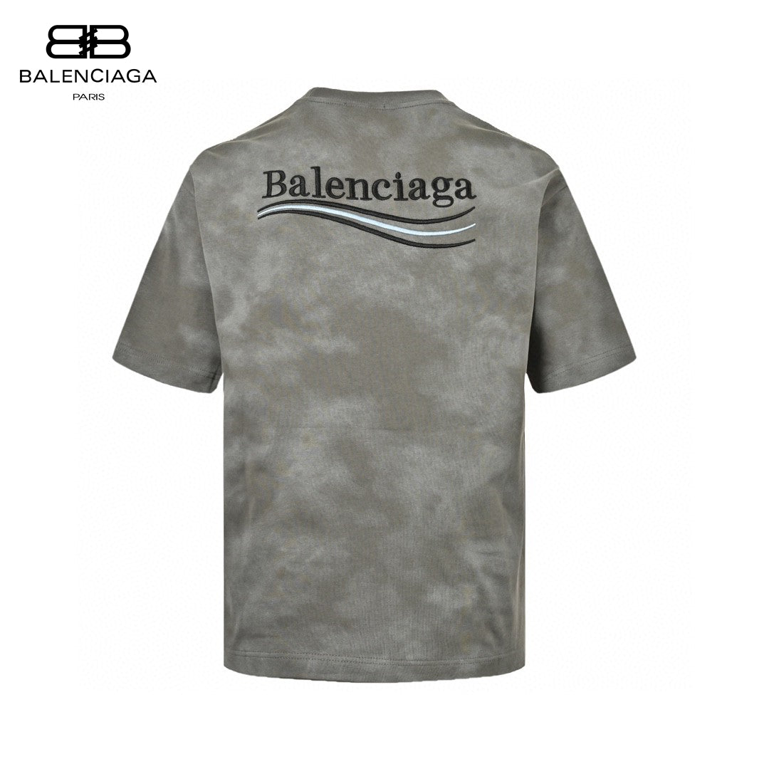 Balenciaga Tie-dye Logo T-shirt (grey) Unisex Streetwear Limited Edition - The Balenciaga Tie-Dye Logo T-Shirt in grey is a stylish and contemporary piece that showcases