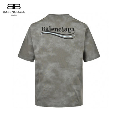 Balenciaga Tie-dye Logo T-shirt (grey) Unisex Streetwear Limited Edition - The Balenciaga Tie-Dye Logo T-Shirt in grey is a stylish and contemporary piece that showcases