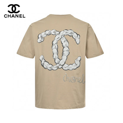 Chanel Cloud Logo T-shirt In - Beige Unisex Streetwear Limited Edition - The Chanel Cloud Logo T-Shirt in beige offers a playful twist on classic luxury. Featuring