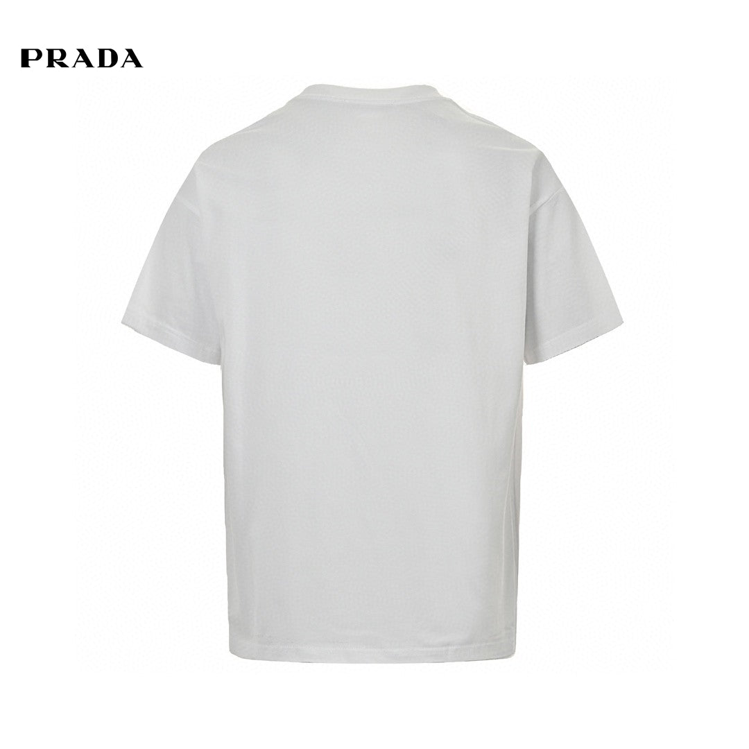 Prada Milano Logo T-shirt - White Unisex Streetwear Limited Edition - This Prada t-shirt features the iconic Prada Milano logo on the chest. The clean and