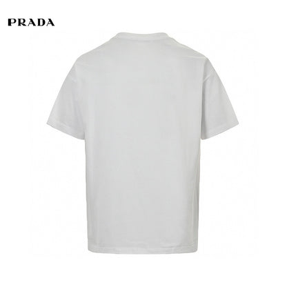 Prada Milano Logo T-shirt - White Unisex Streetwear Limited Edition - This Prada t-shirt features the iconic Prada Milano logo on the chest. The clean and