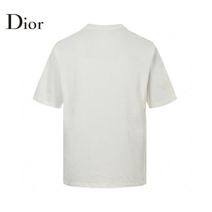 Dior Oversized Grey Logo T-shirt - White Unisex Streetwear Limited Edition - This Dior t-shirt features a bold oversized 'Dior' logo in grey on the front. The