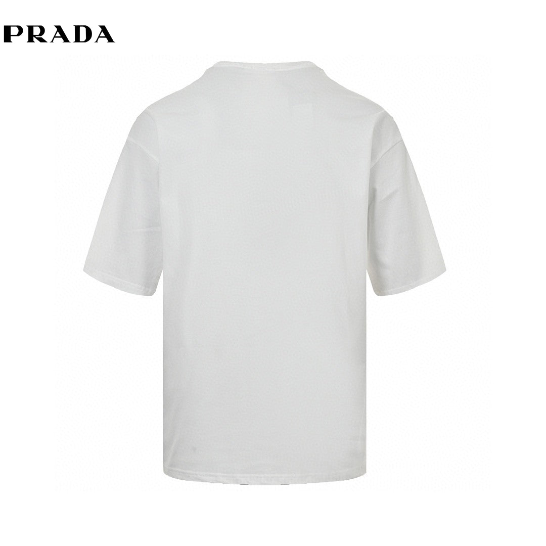 Prada Pop Art Logo T-shirt - White Unisex Streetwear Limited Edition - The Prada Pop Art Logo T-Shirt features a playful and colorful design that captures the