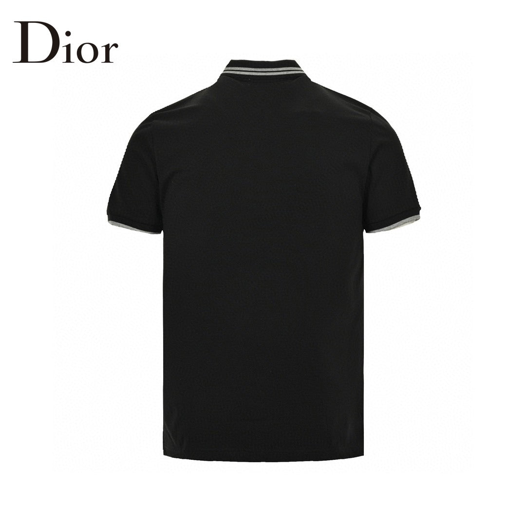 Dior Polo Shirt (black) Unisex Streetwear Limited Edition - This black Dior polo shirt combines timeless sophistication with contemporary flair. It features a Christian